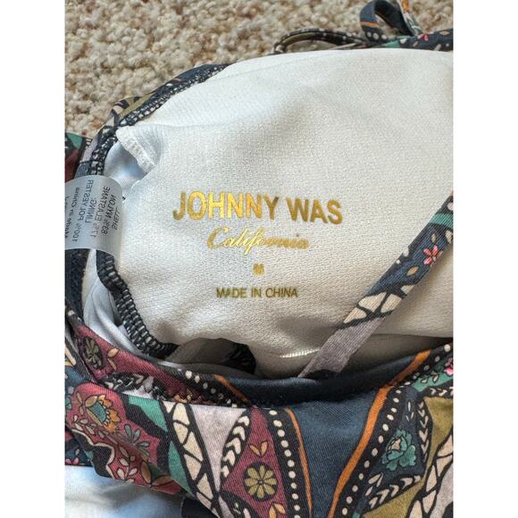 Johnny Was Spezia Moasic Tie shoulder Tiered  Women's Tank swim size Medium - Picture 7 of 7